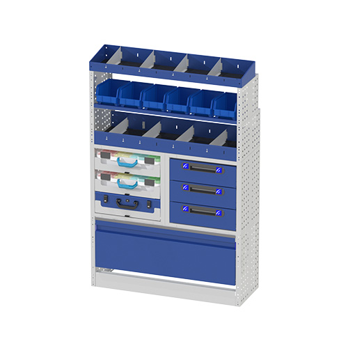 Transporter mit zwei Arbeit schränke, eine auf link und eine auf recht