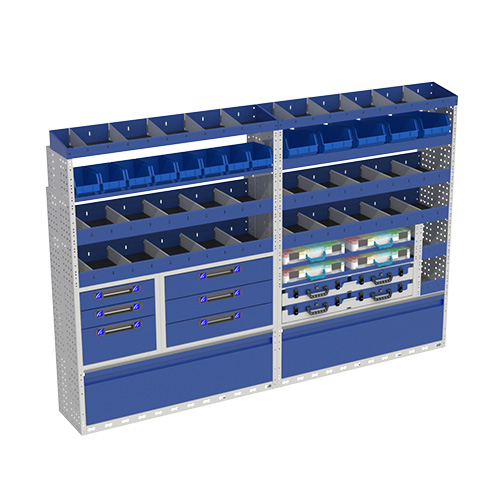 Transporter mit zwei Arbeit schränke, eine auf link und eine auf recht